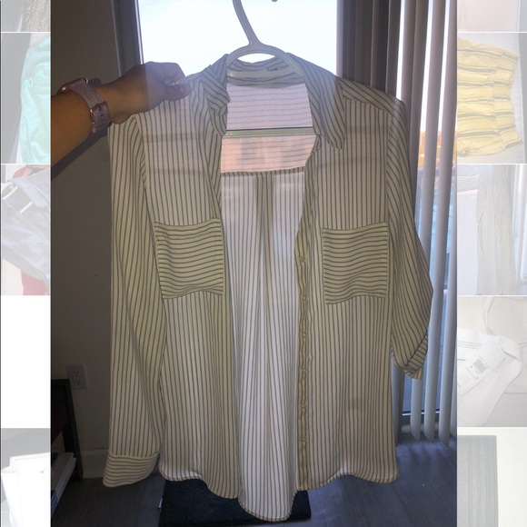3 Small Express Portofino Striped Blouses - Picture 4 of 5